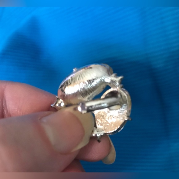 Avon Aqua Cluster Button Earrings Clip NIB - Picture 6 of 10